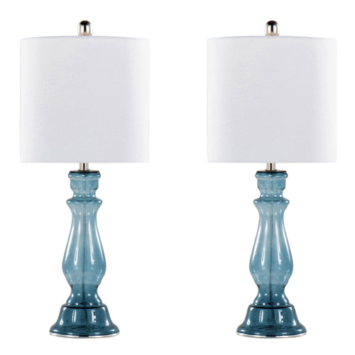 Bishop Balustrade Glass Table Lamp Set | Classic Contemporary Table Lamp Set of 2