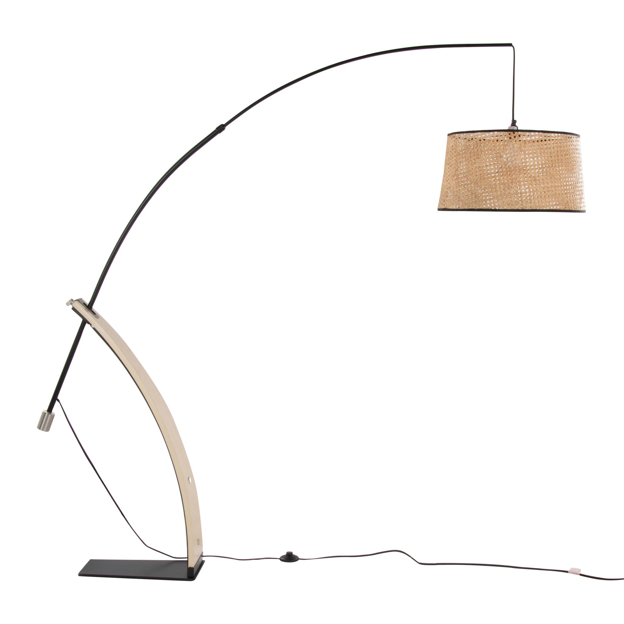 Robyn Mid-Century Floor Lamp | Arched Metal & Wood Accent Floor Lamp