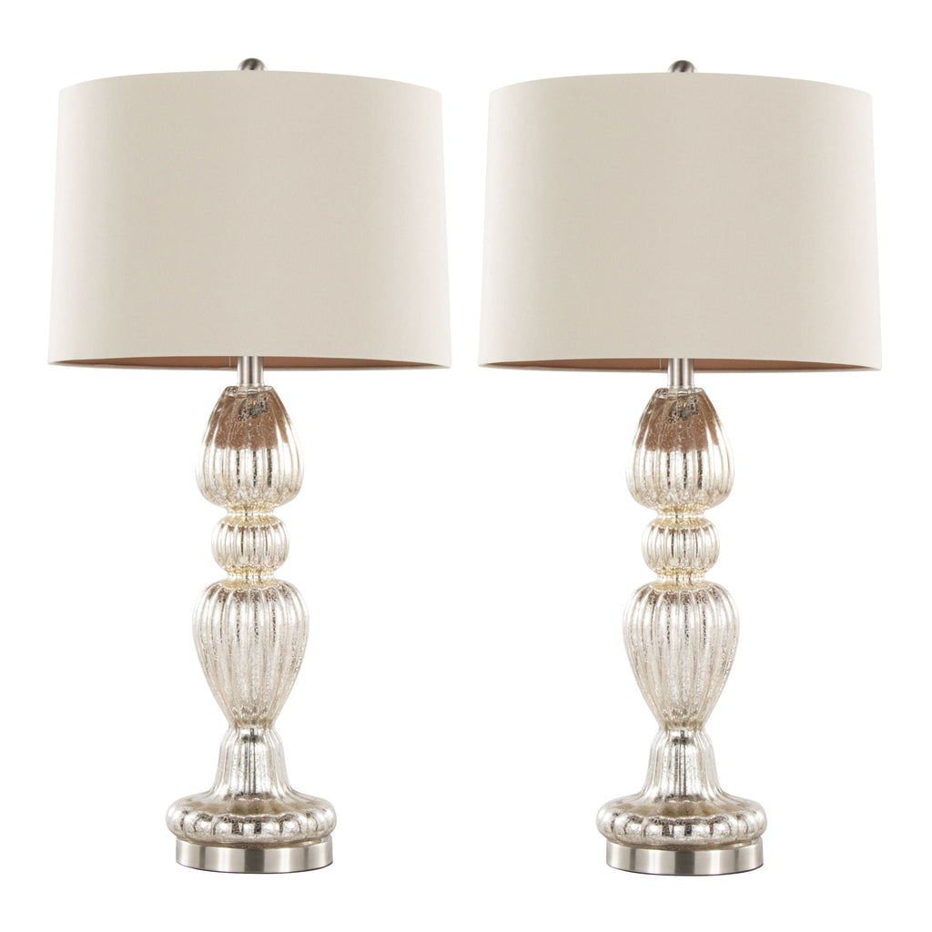 Spade Mercury Glass Table Lamp Set | Glam Mercury Glass Table Lamp Set of 2