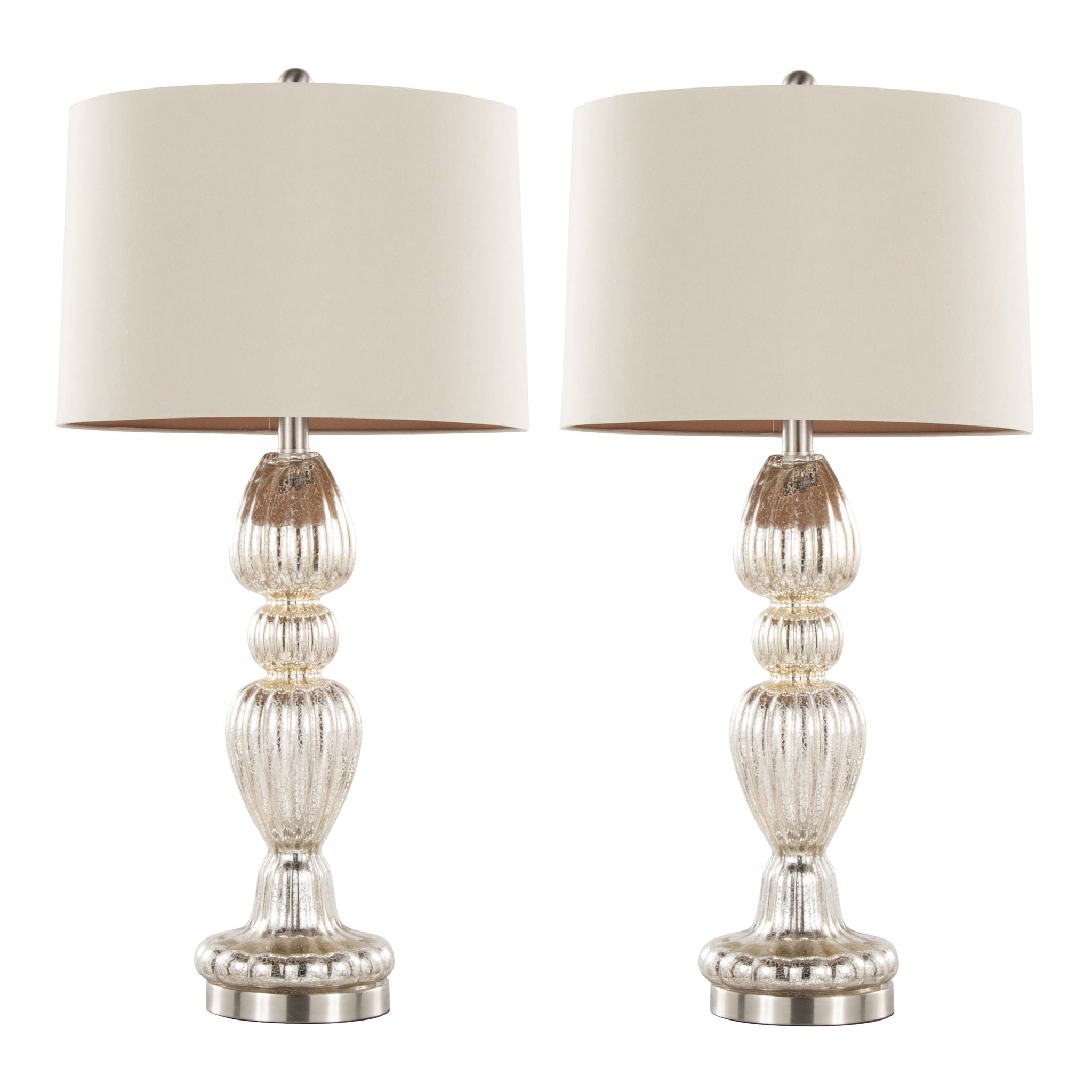 Spade Mercury Glass Table Lamp Set | Glam Mercury Glass Table Lamp Set of 2