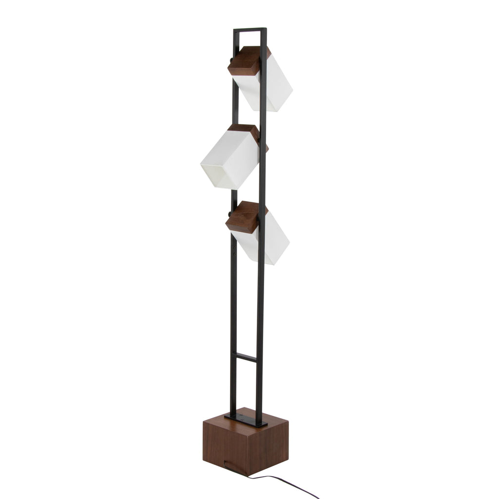 Bento Floor Lamp | Walnut & Black Contemporary Floor Lamp