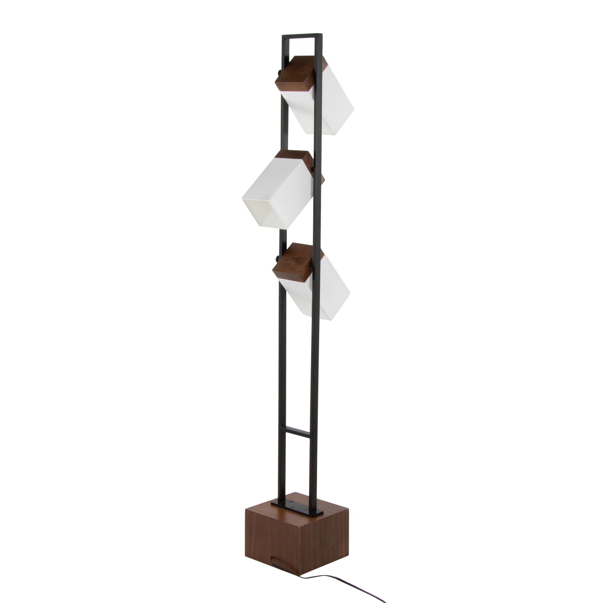 Bento Floor Lamp | Walnut & Black Contemporary Floor Lamp