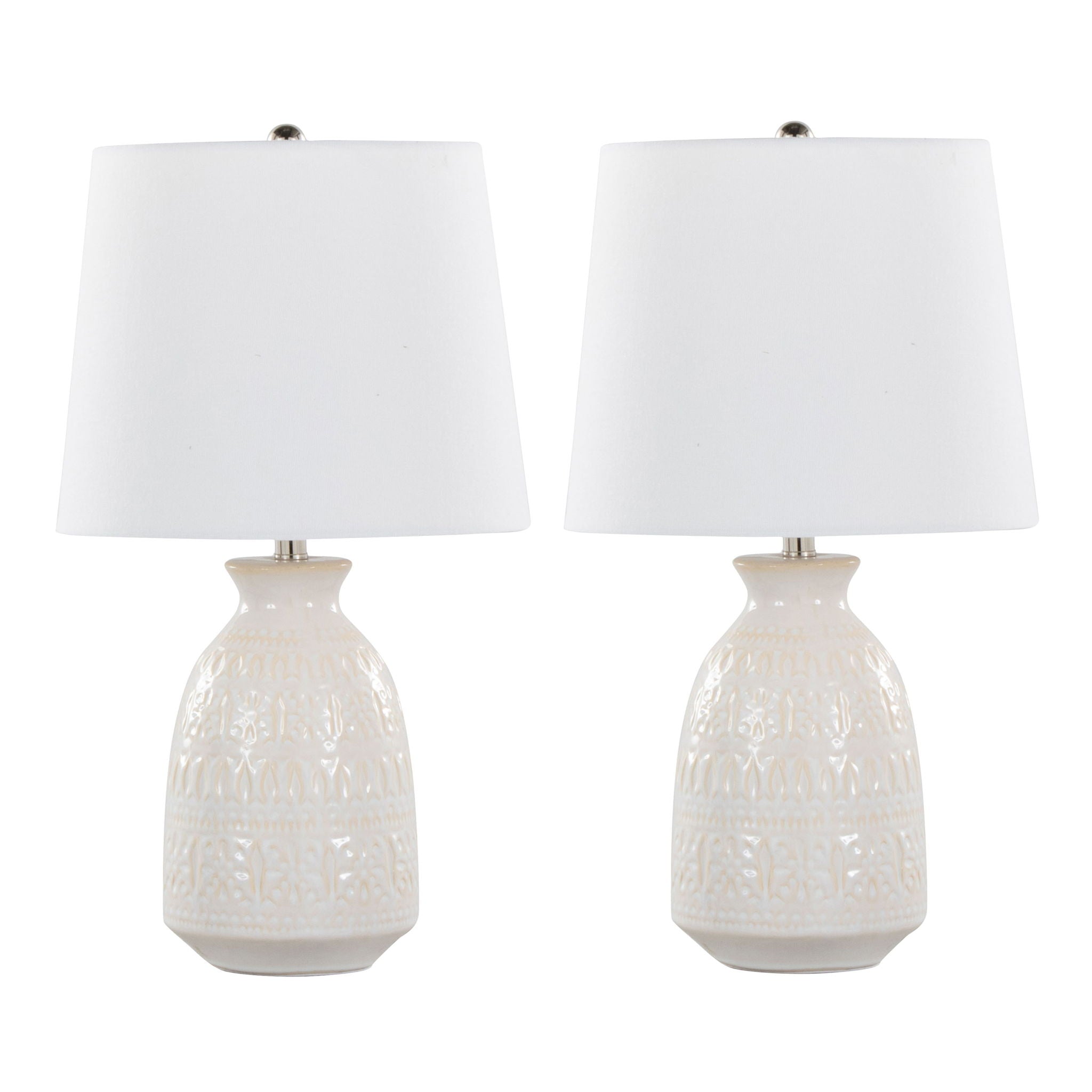 Claudia Vase Table Lamp Set | Textured Ceramic Table Lamp Set of 2