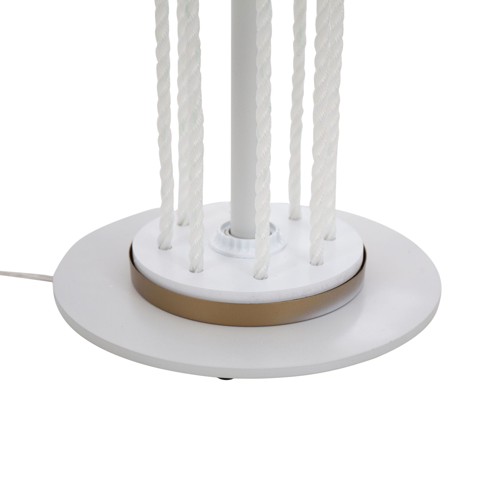 Rope Floor Lamp | White Rope & Gold Metal Contemporary Floor Lamp