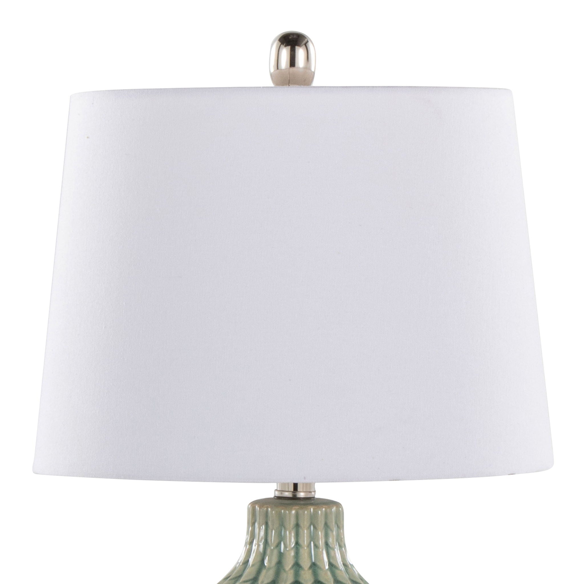 Rockwell Chevron Ceramic Table Lamp Set | Glossy Patterned Table Lamp Set of 2