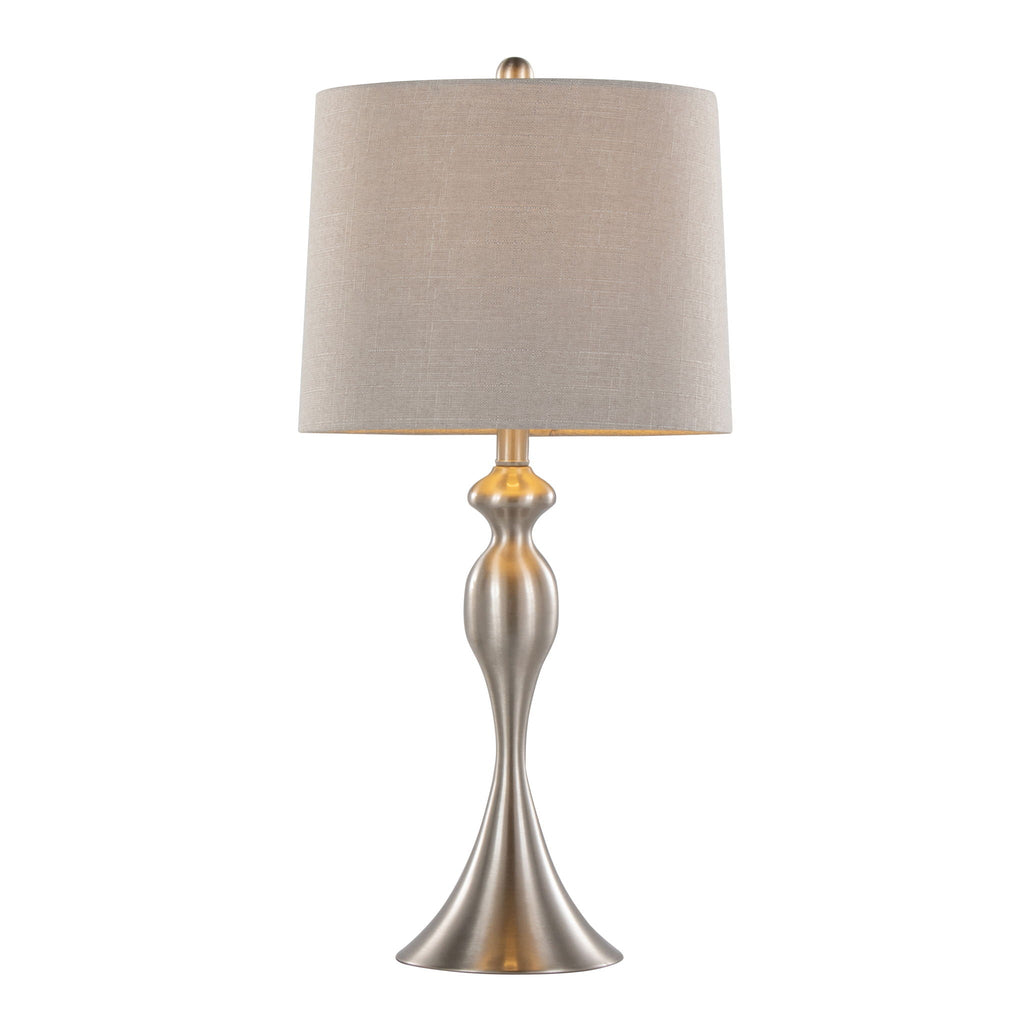 Ashland Nickel Table Lamp Set | Polished Nickel Hourglass Table Lamp Set of 2