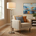 Nimbus Floor Lamp | Clear Glass Body Brushed Nickel 3-Way Floor Lamp