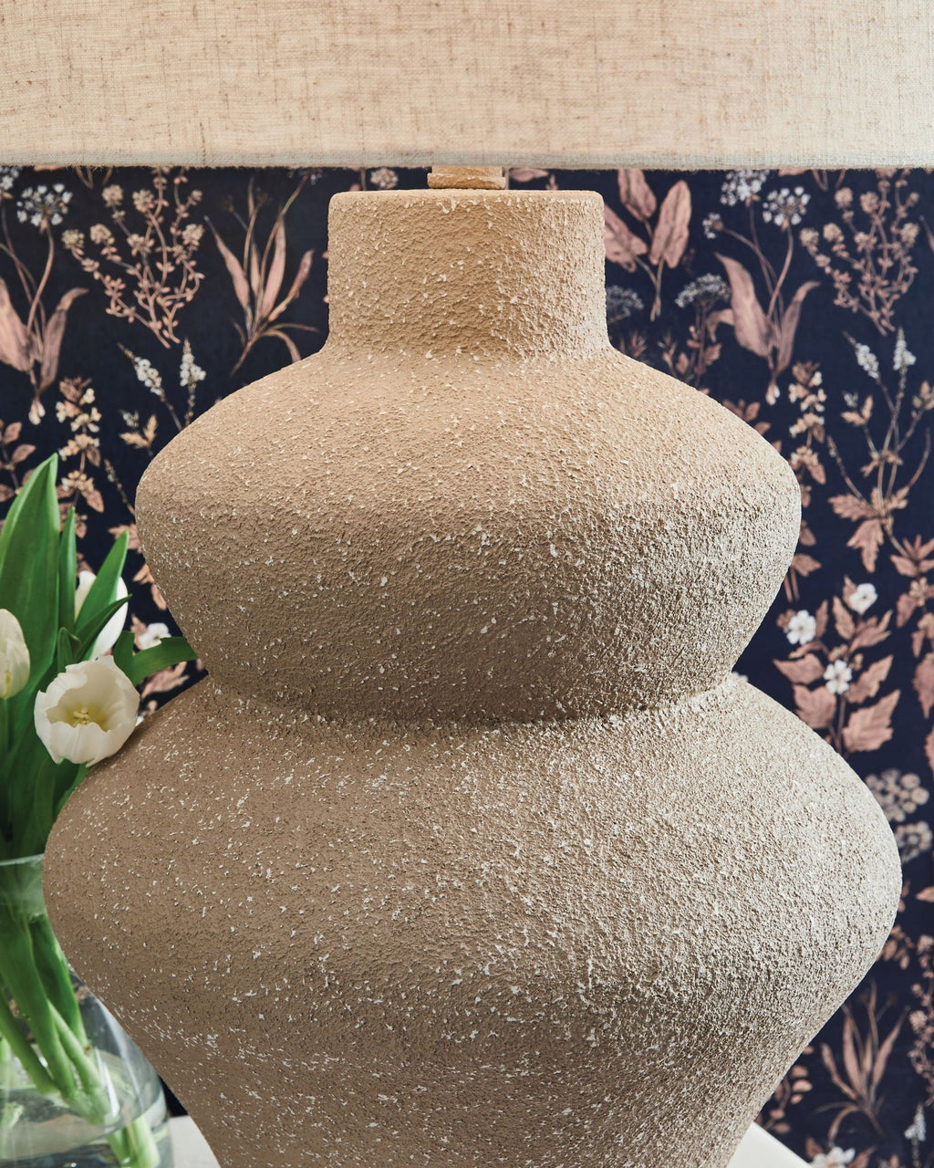 Jossleigh Metal Table Lamp | Earthy Textured Contemporary Table Lamp