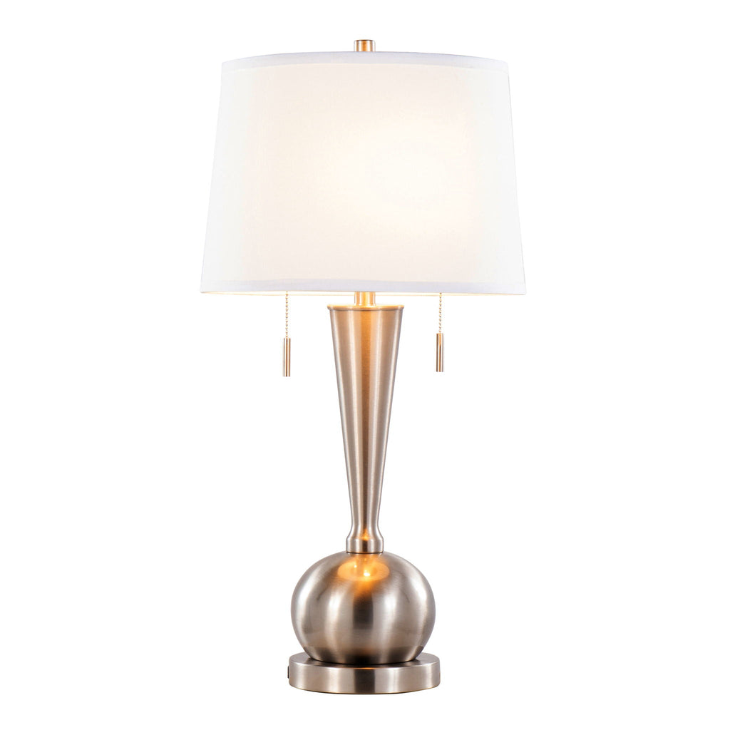 Jules USB Table Lamp Set | Tapered Cylinder Table Lamp Set with USB, Set of 2