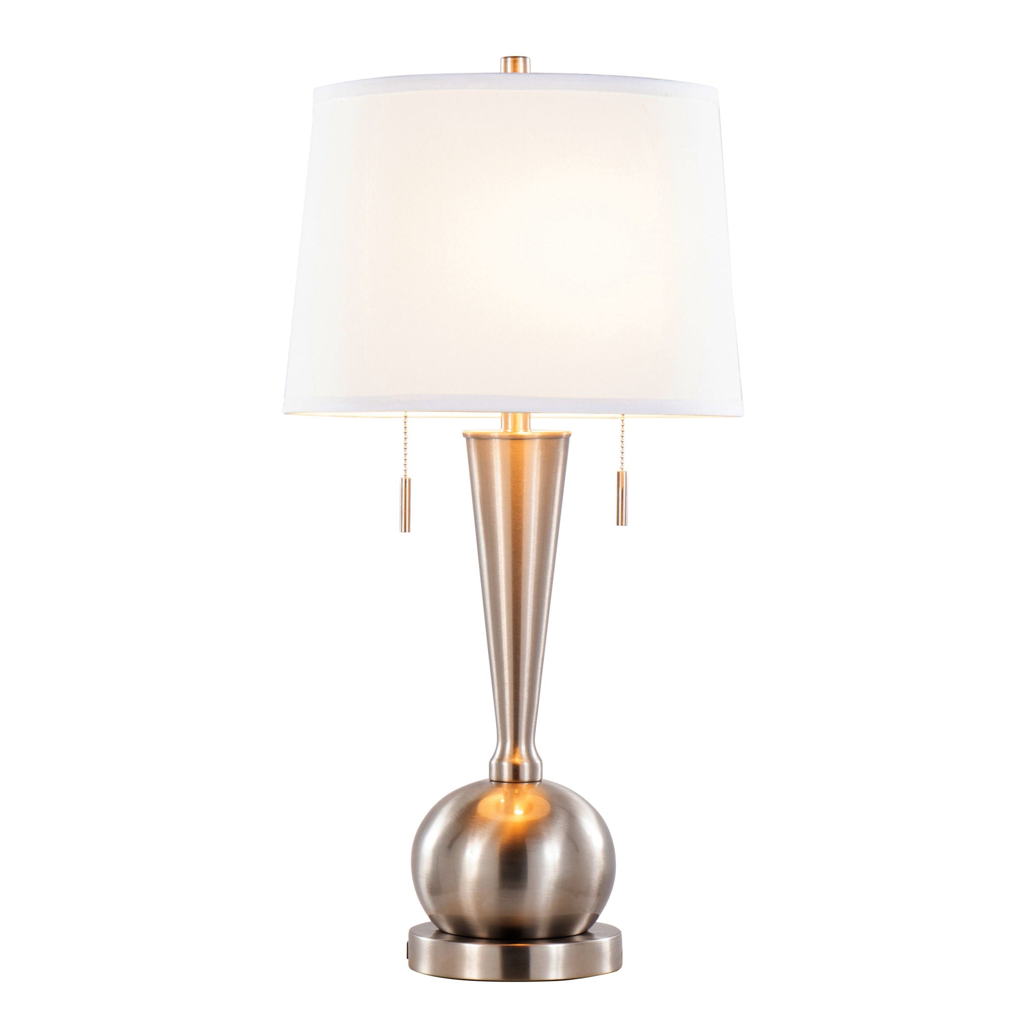 Jules USB Table Lamp Set | Tapered Cylinder Table Lamp Set with USB, Set of 2
