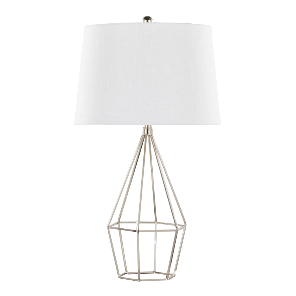 Diana Table Lamp Set | Polished Nickel & Black Satin Contemporary Lamp Set of 2