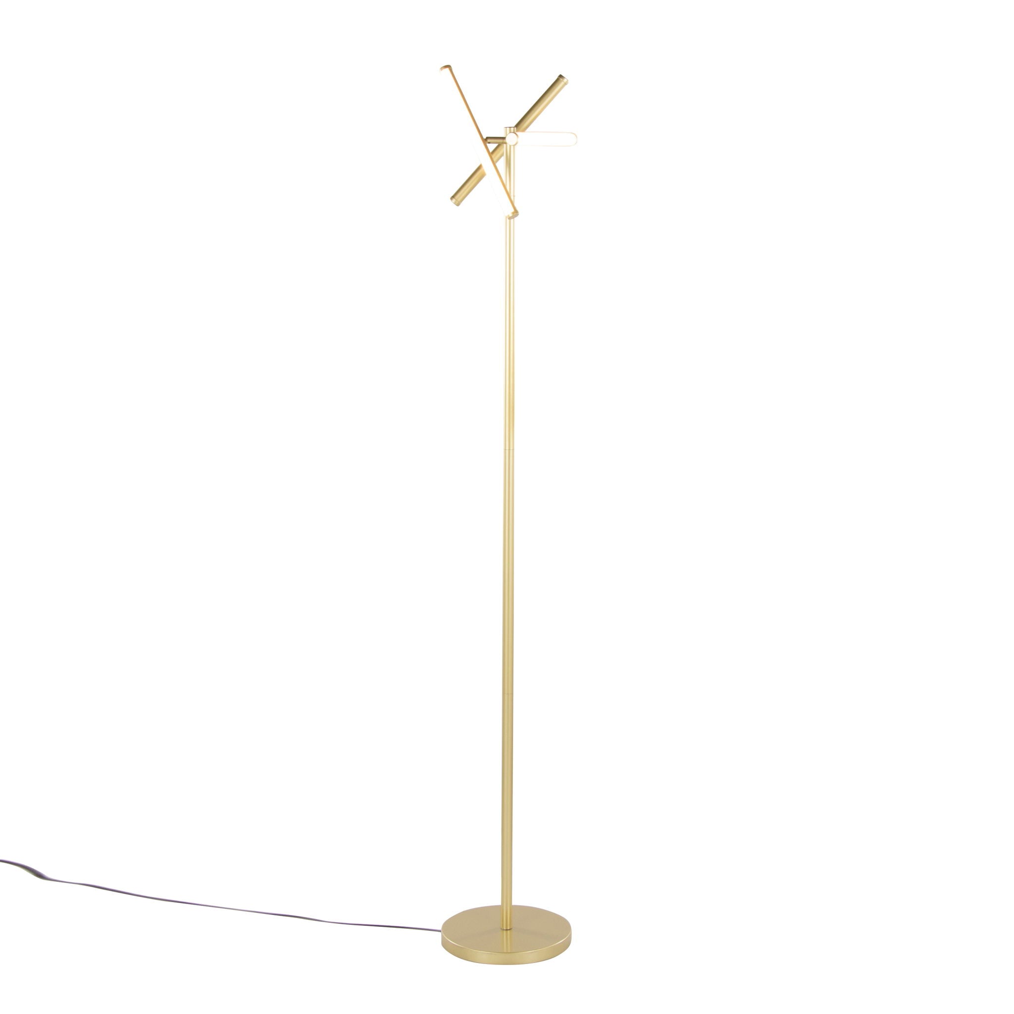 Icicle Swivel Floor Lamp | Adjustable Swivel Head Contemporary Floor Lamp