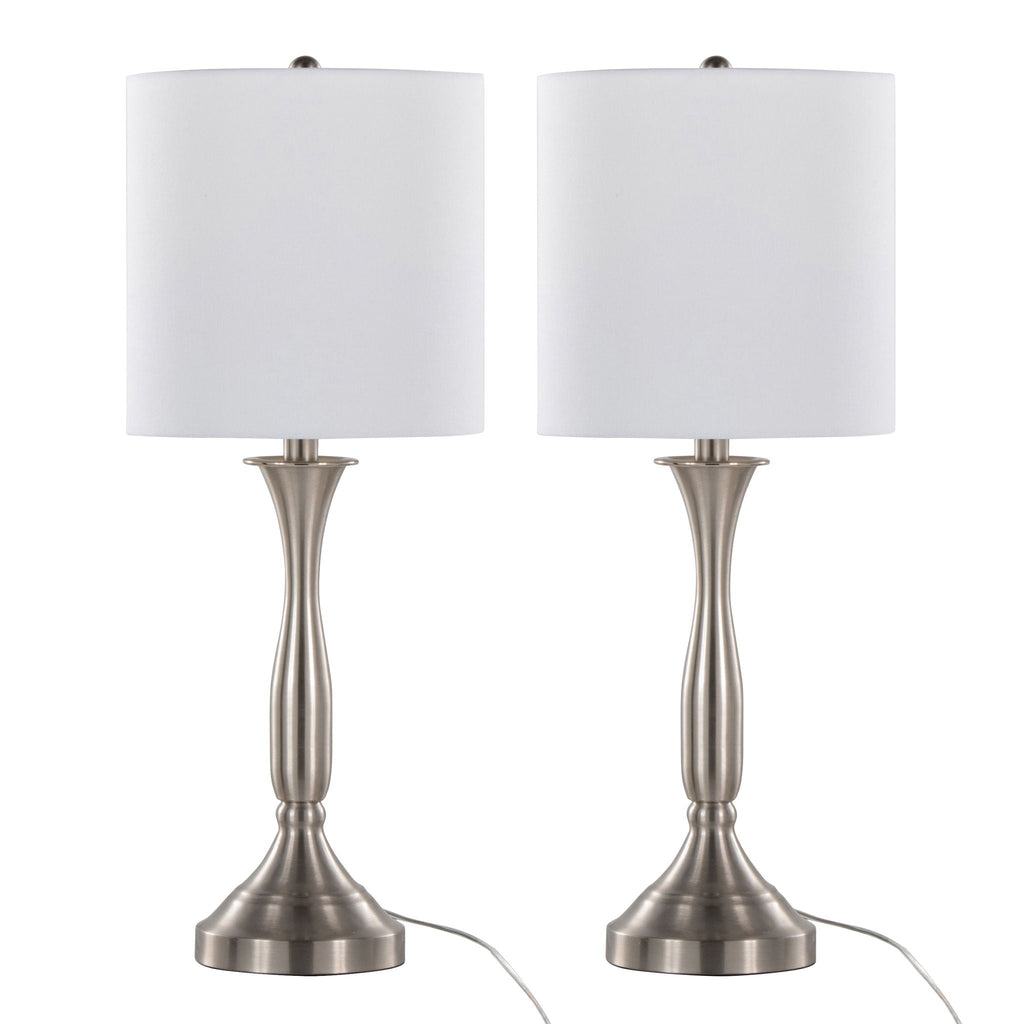 Sawyer USB Table Lamp Set | Contemporary Hourglass Table Lamp Set with USB, Set of 2