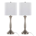 Sawyer USB Table Lamp Set | Contemporary Hourglass Table Lamp Set with USB, Set of 2