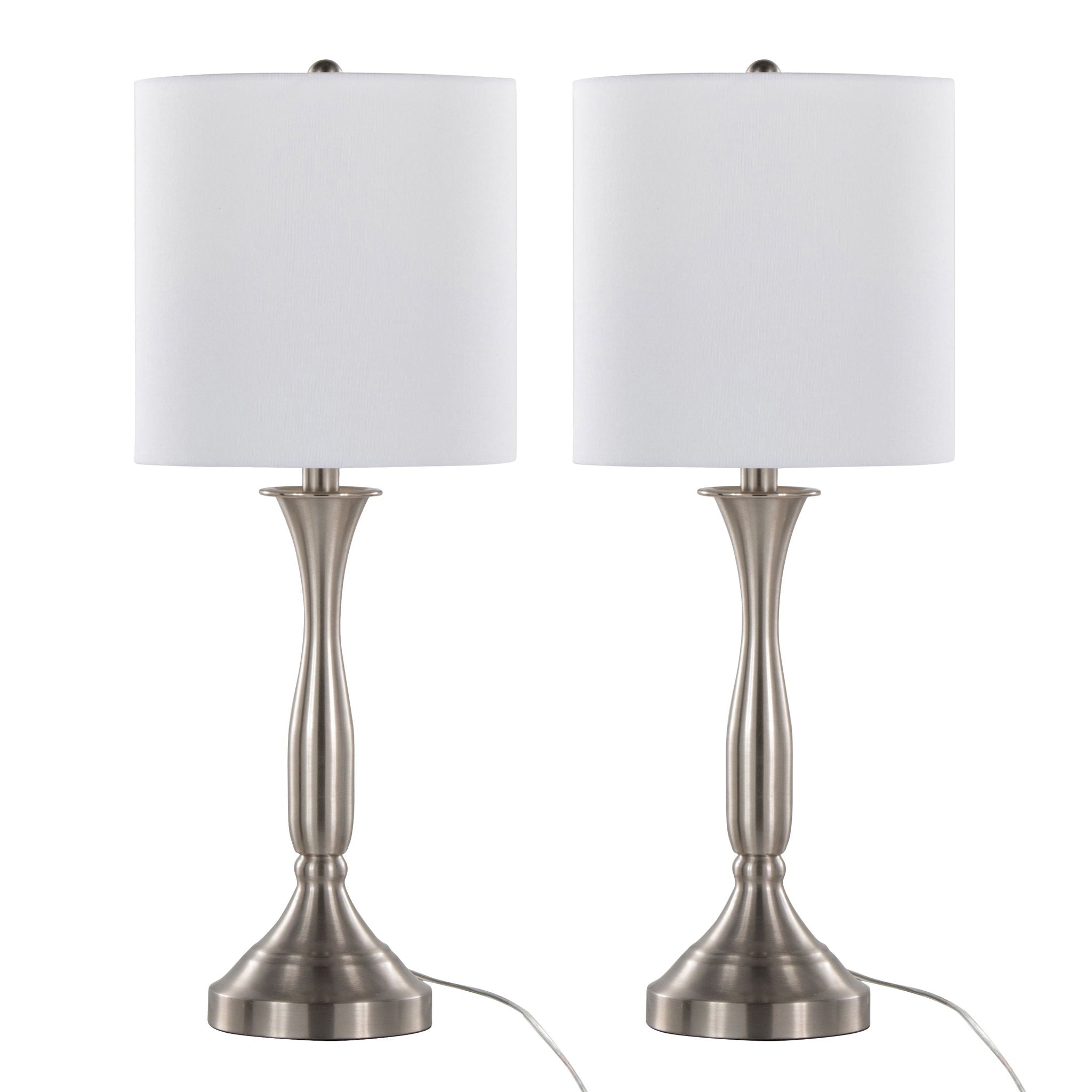 Sawyer USB Table Lamp Set | Contemporary Hourglass Table Lamp Set with USB, Set of 2