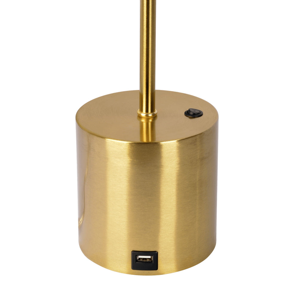 Ethereal Globe Desk Lamp | Compact Gold Base Globe Shade Table Lamp