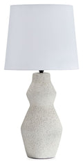 Dawthorne Paper Table Lamp | Hourglass Form Cream Paper Shade Table Lamp