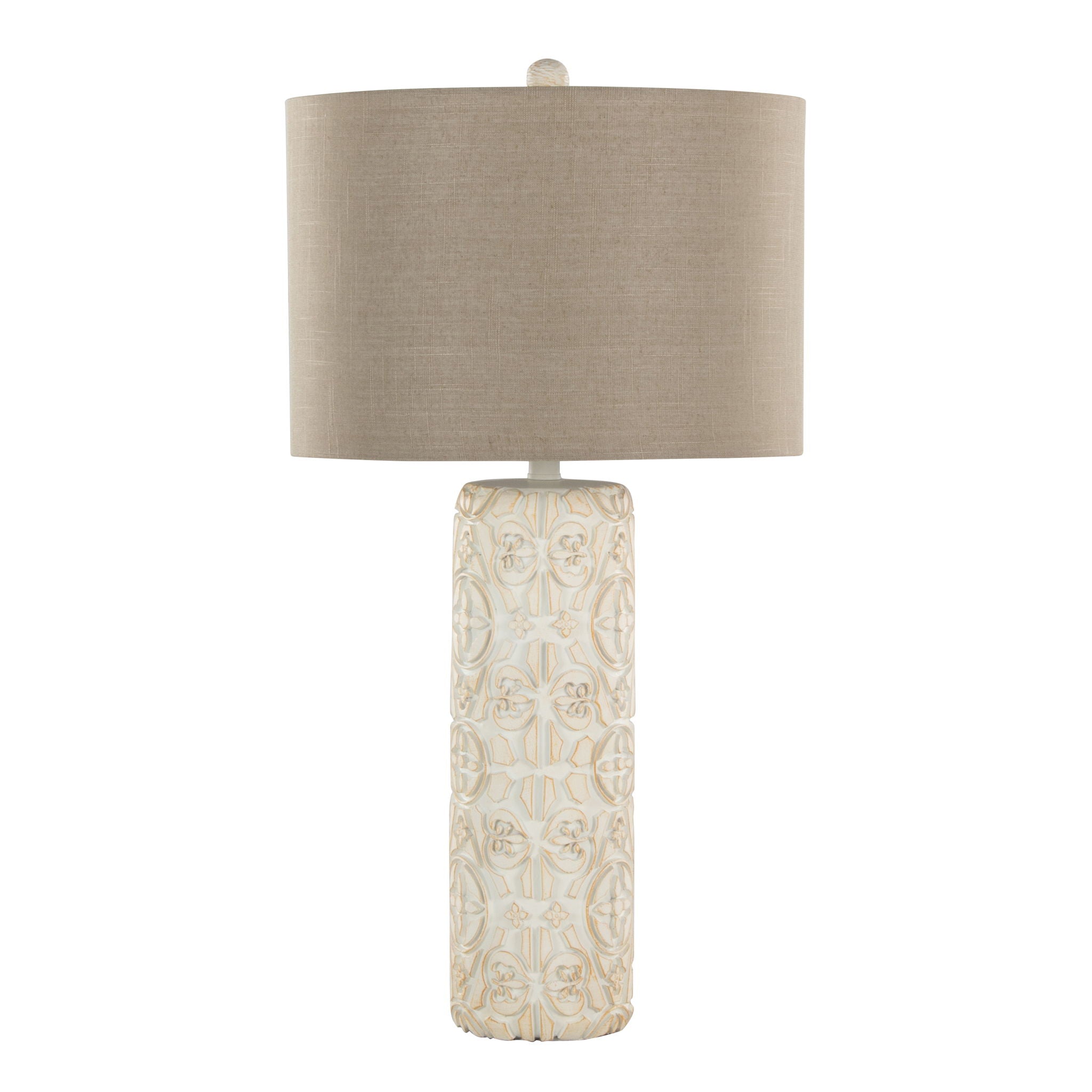 Charlotte Carved Table Lamp Set | Intricately Carved Polyresin Table Lamp Set of 2