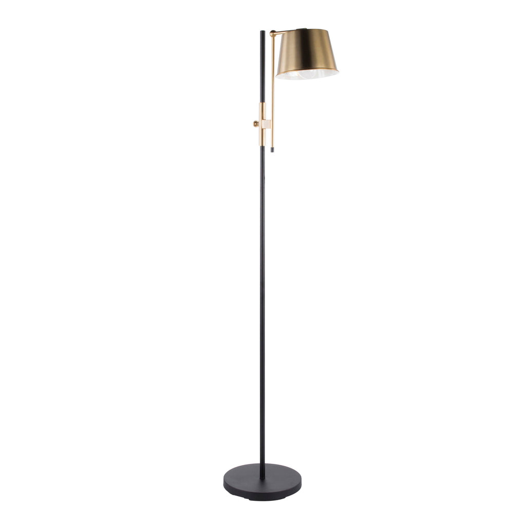 Metric Industrial Floor Lamp | Metal & Antique Brass Industrial Floor Lamp