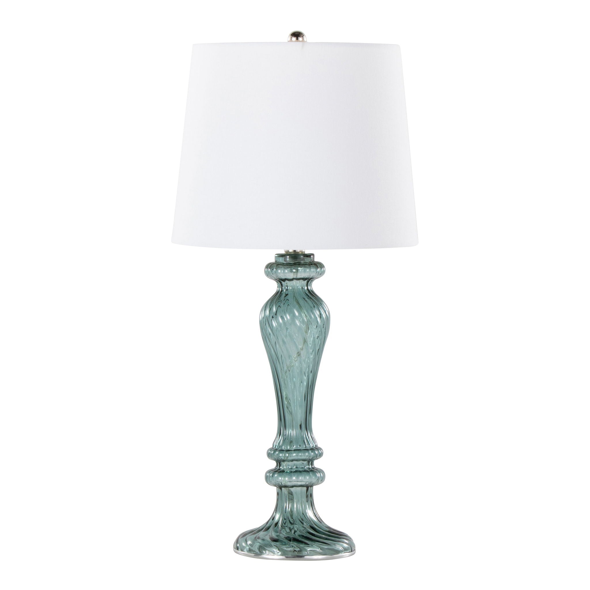 Windsor Fluted Glass Table Lamp Set | Fluted Glass Column Table Lamp Set of 2