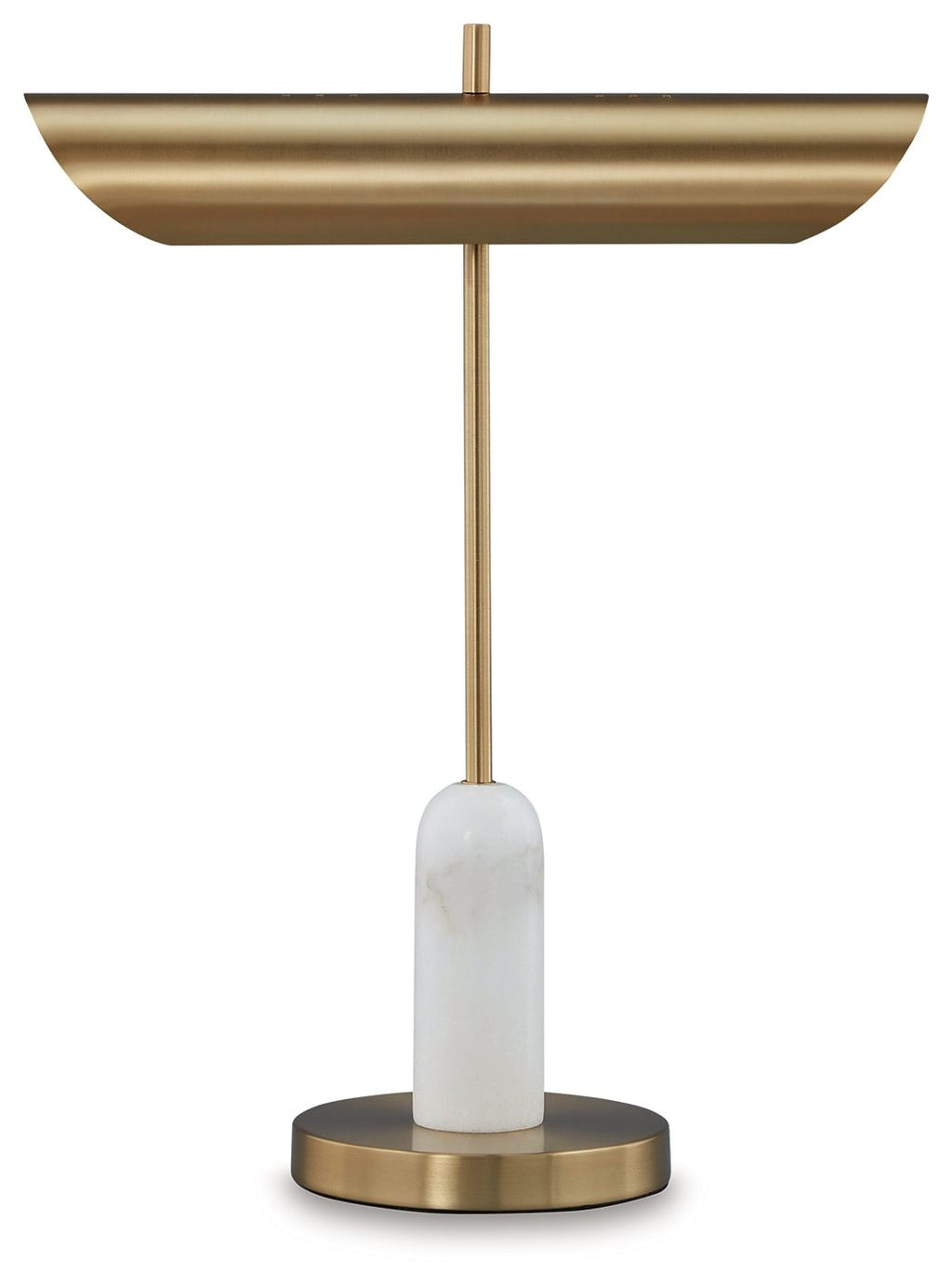 Rowleigh Marble Desk Lamp | White Marble & Gold Base Desk Lamp