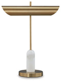 Rowleigh Marble Desk Lamp | White Marble & Gold Base Desk Lamp