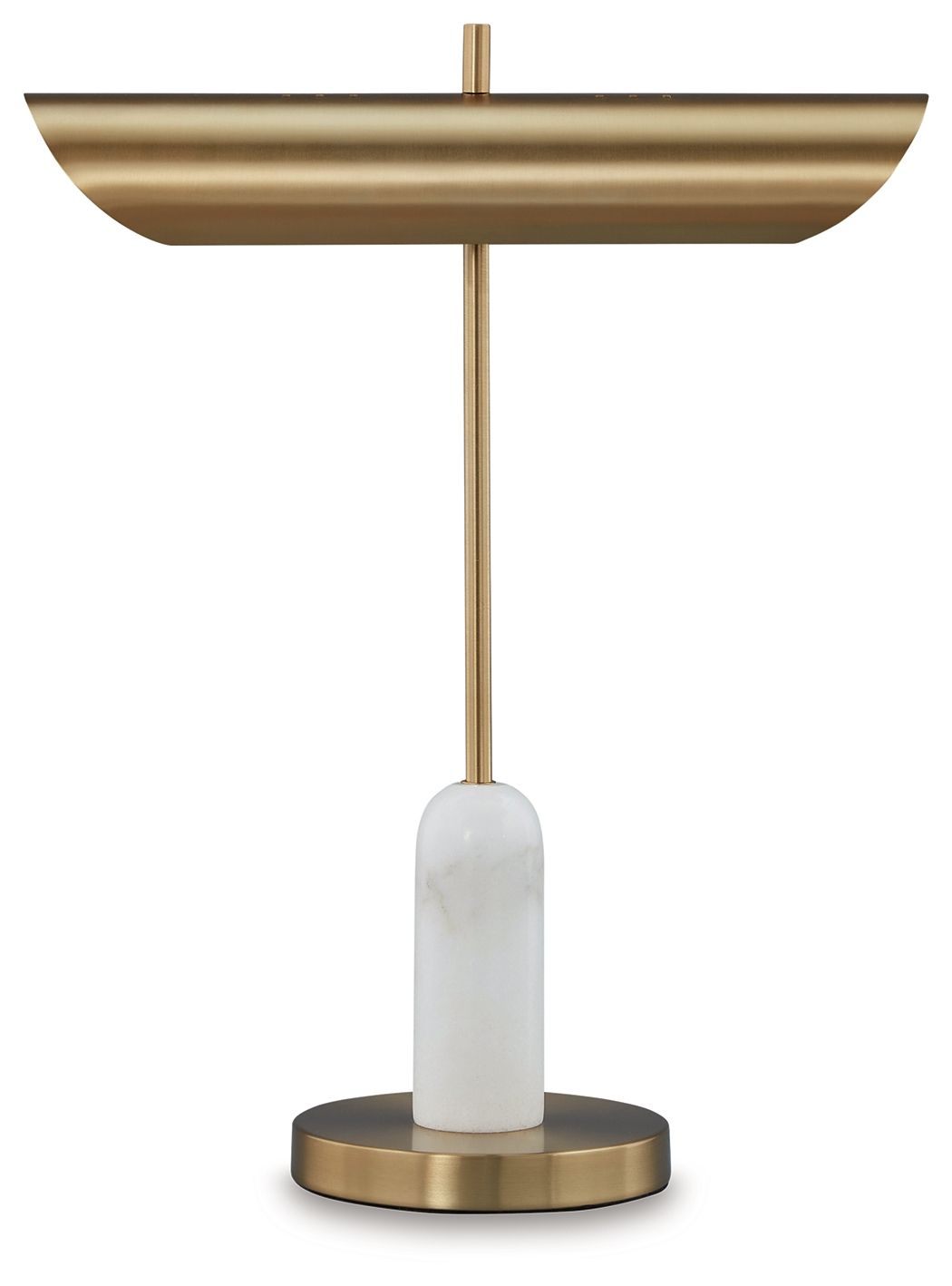 Rowleigh Marble Desk Lamp | White Marble & Gold Base Desk Lamp