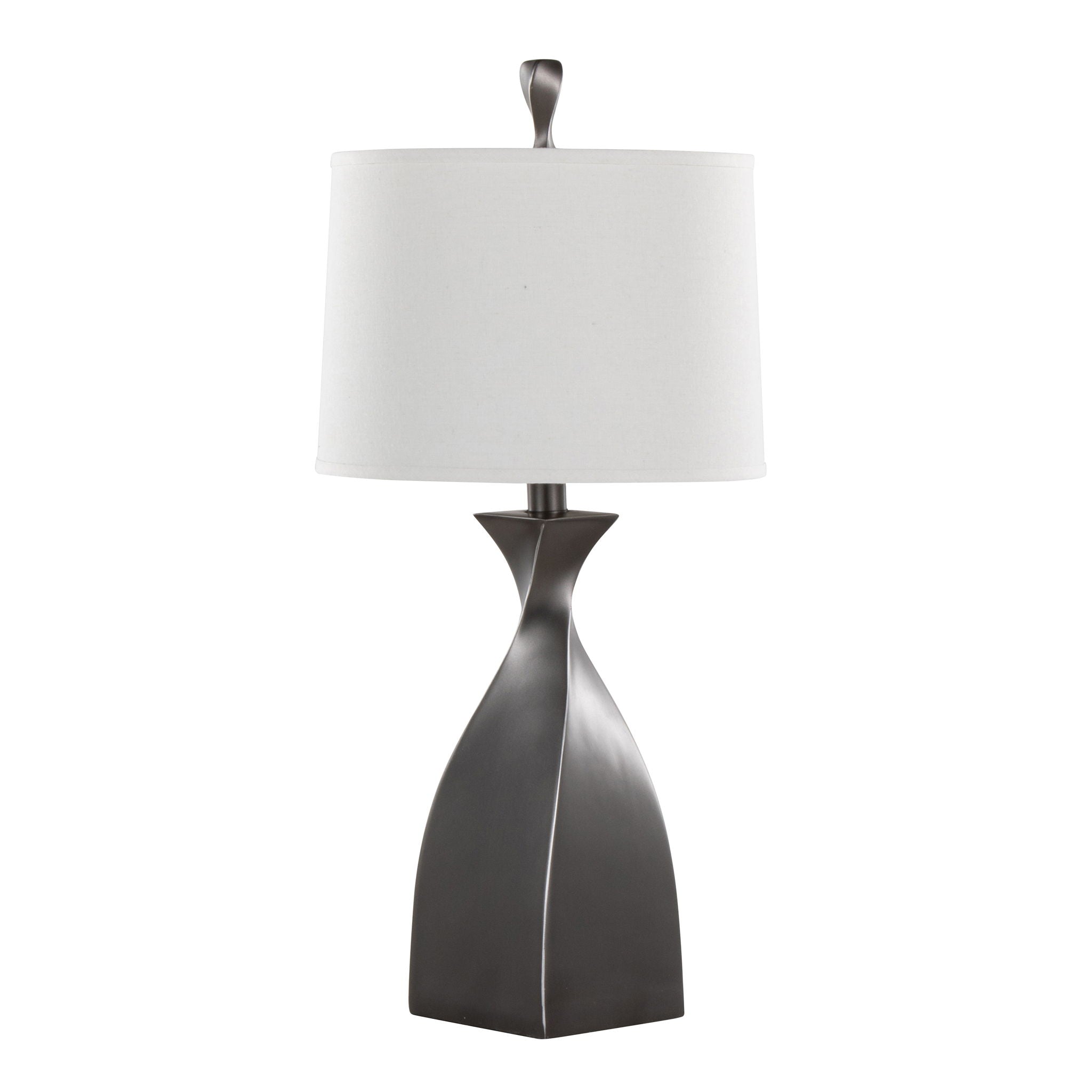 Curvo Block Base Table Lamp Set | Contemporary Polyresin Table Lamp Set of 2