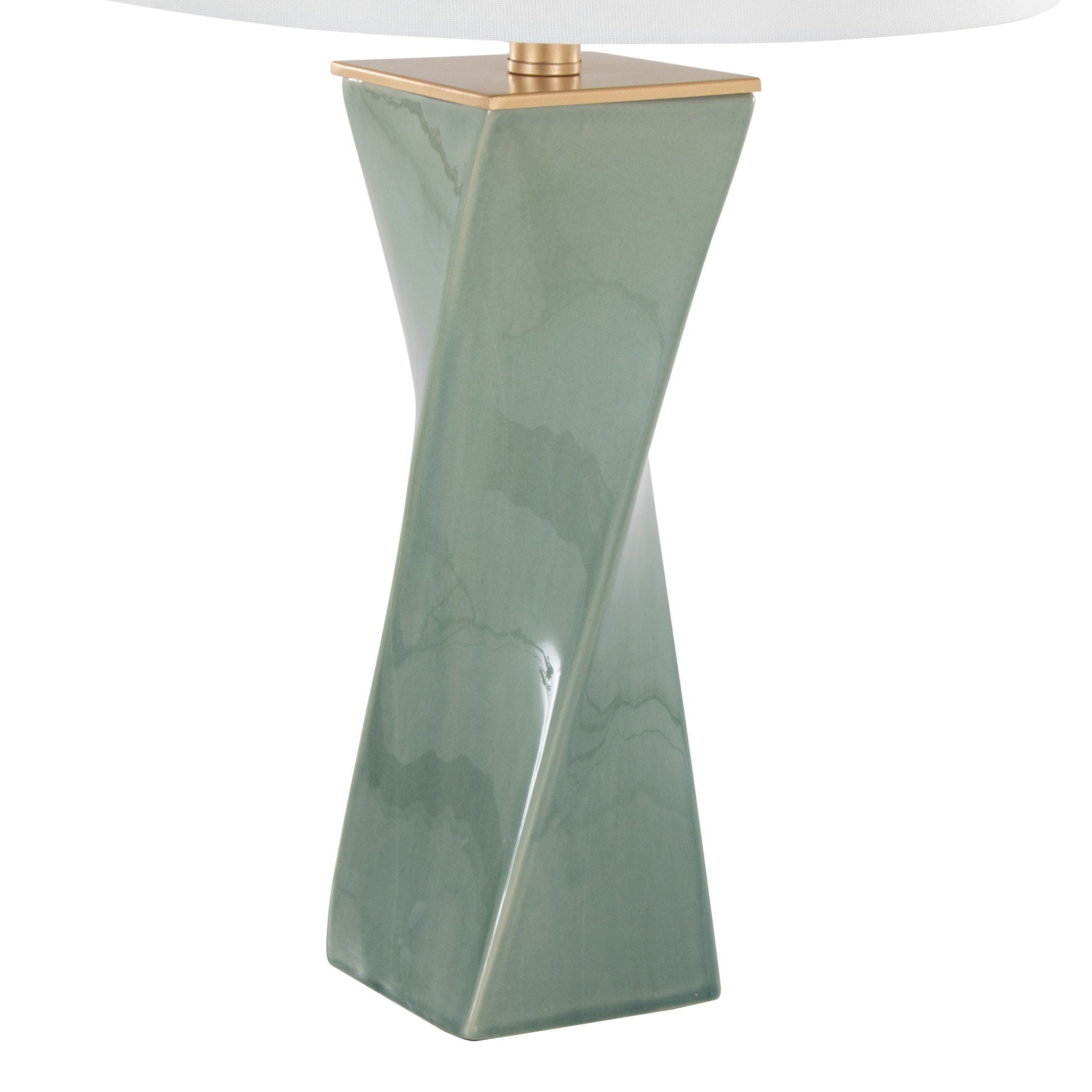 Curvo Square Table Lamp | Twisted Ceramic Contemporary Table Lamp
