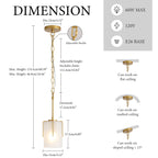 Gold Modern Pendant Light with Frosted Glass Shade