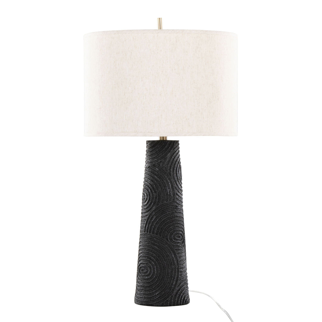 Kona Contemporary Table Lamp Set | Polyresin & Brass Accent Table Lamp Set of 2
