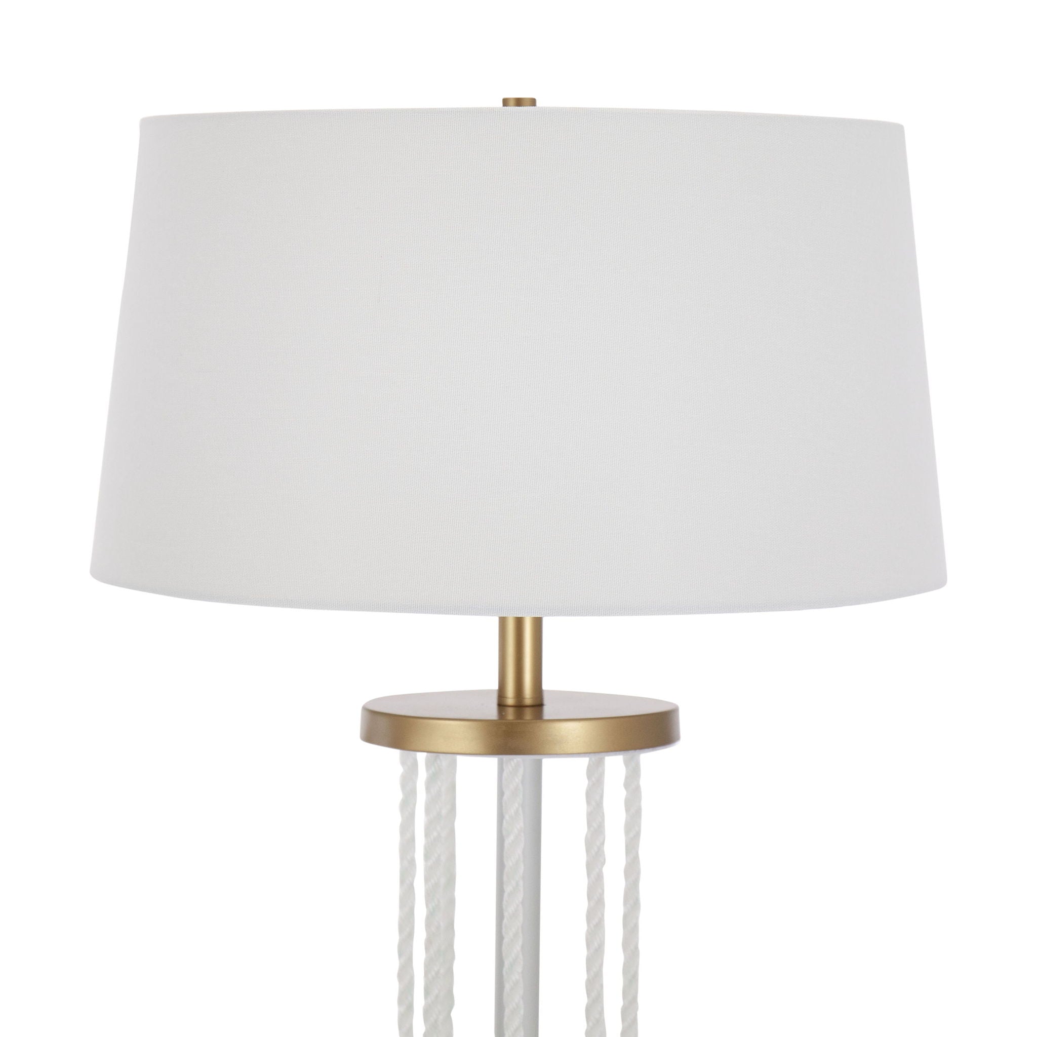 Rope Floor Lamp | White Rope & Gold Metal Contemporary Floor Lamp