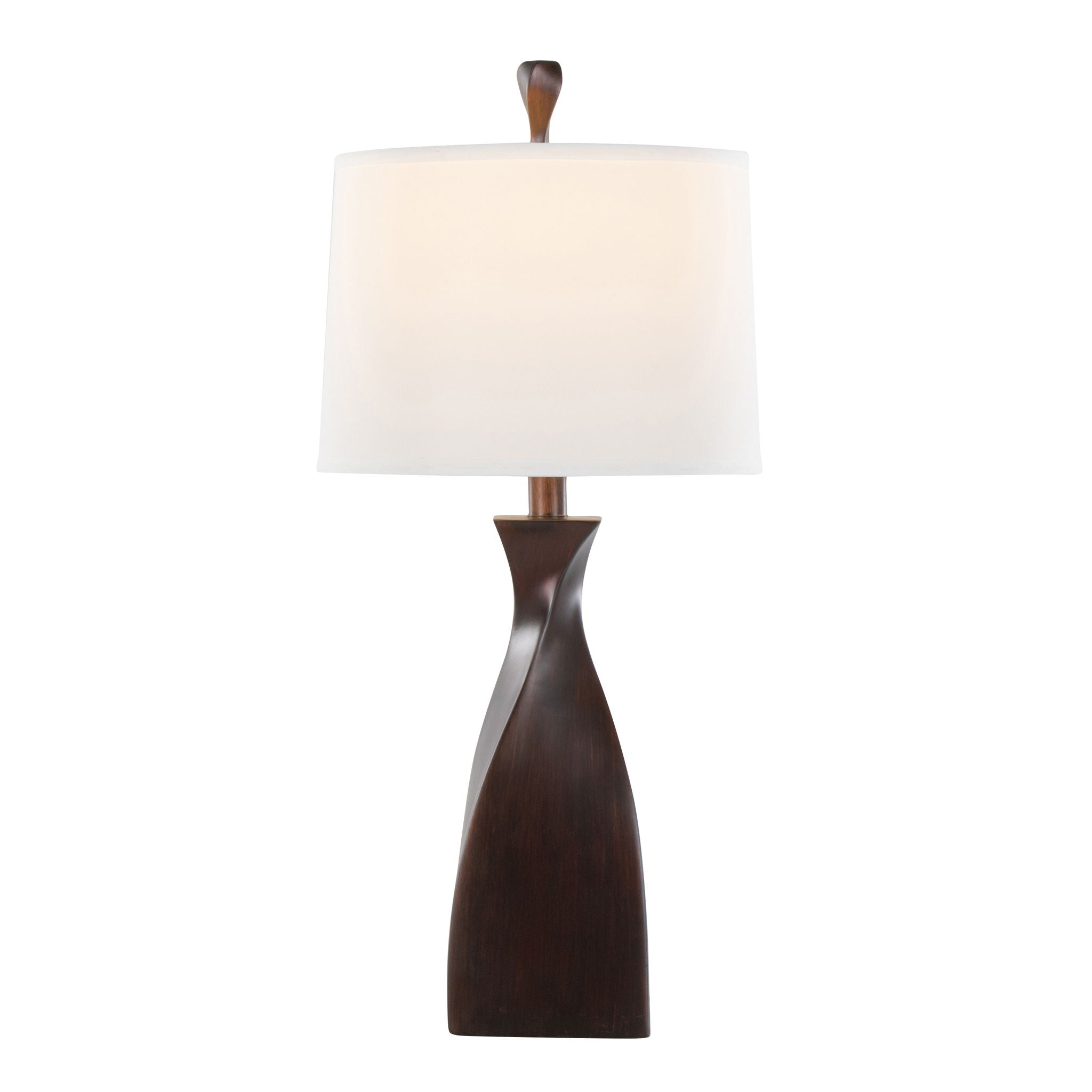 Curvo Block Base Table Lamp Set | Contemporary Polyresin Table Lamp Set of 2