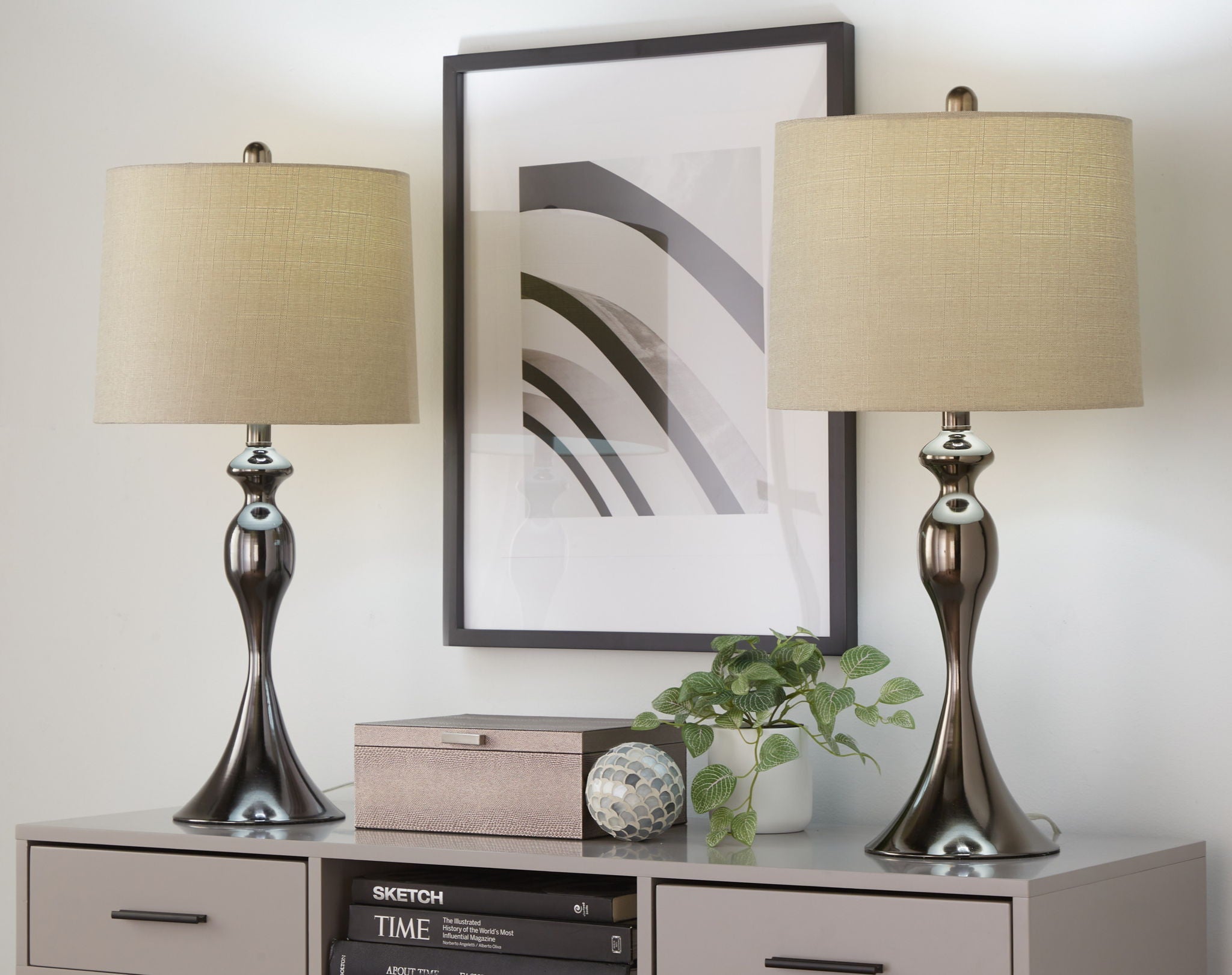 Ashland Hourglass Table Lamp Set | Large Contemporary Table Lamp Set of 2