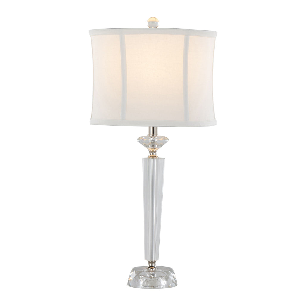 Diamond Torch Crystal Table Lamp Set | Faceted Crystal Torch Table Lamp Set of 2