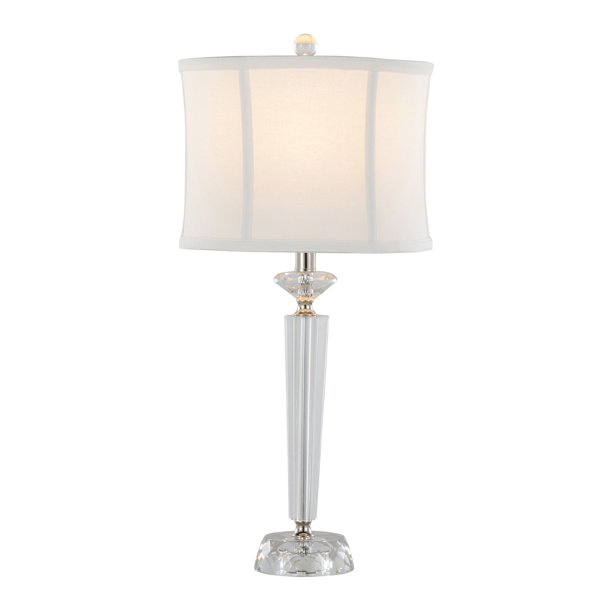 Diamond Torch Crystal Table Lamp Set | Faceted Crystal Torch Table Lamp Set of 2