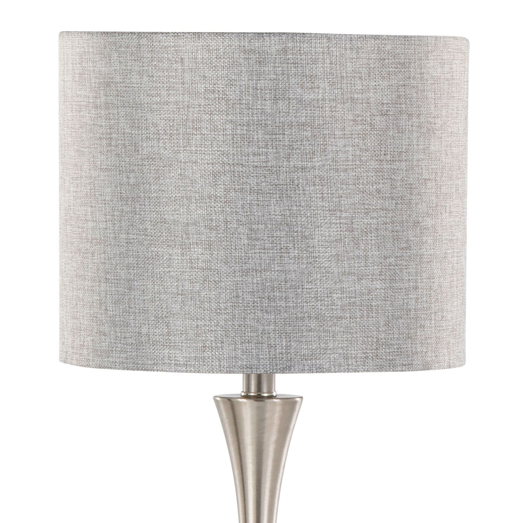 Lenuxe Modern Table Lamp Set | Round Base Hourglass Table Lamp Set of 2