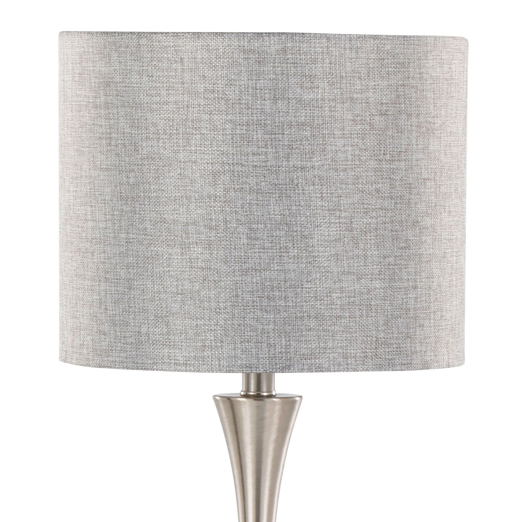 Lenuxe Modern Table Lamp Set | Round Base Hourglass Table Lamp Set of 2