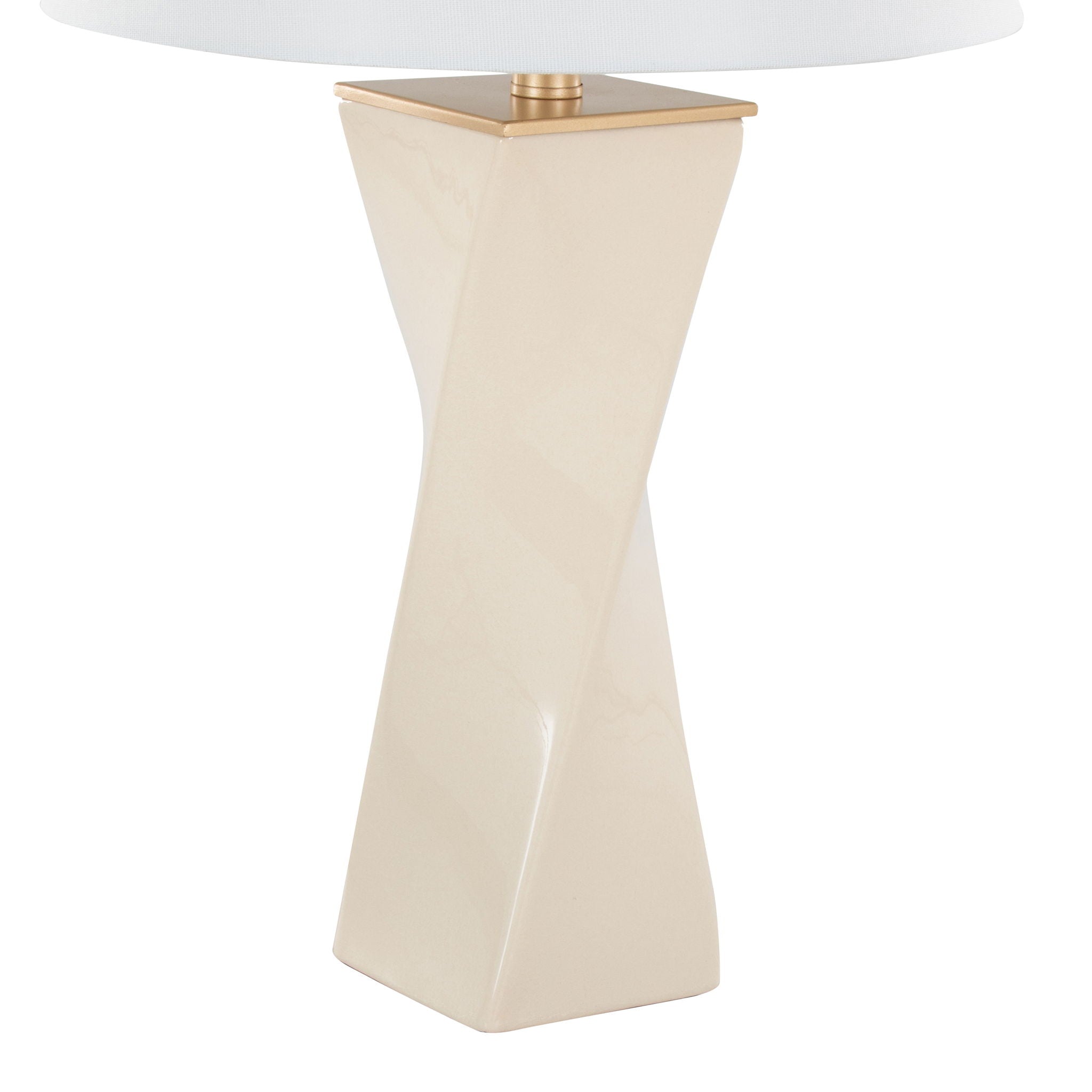Curvo Square Table Lamp | Twisted Ceramic Contemporary Table Lamp