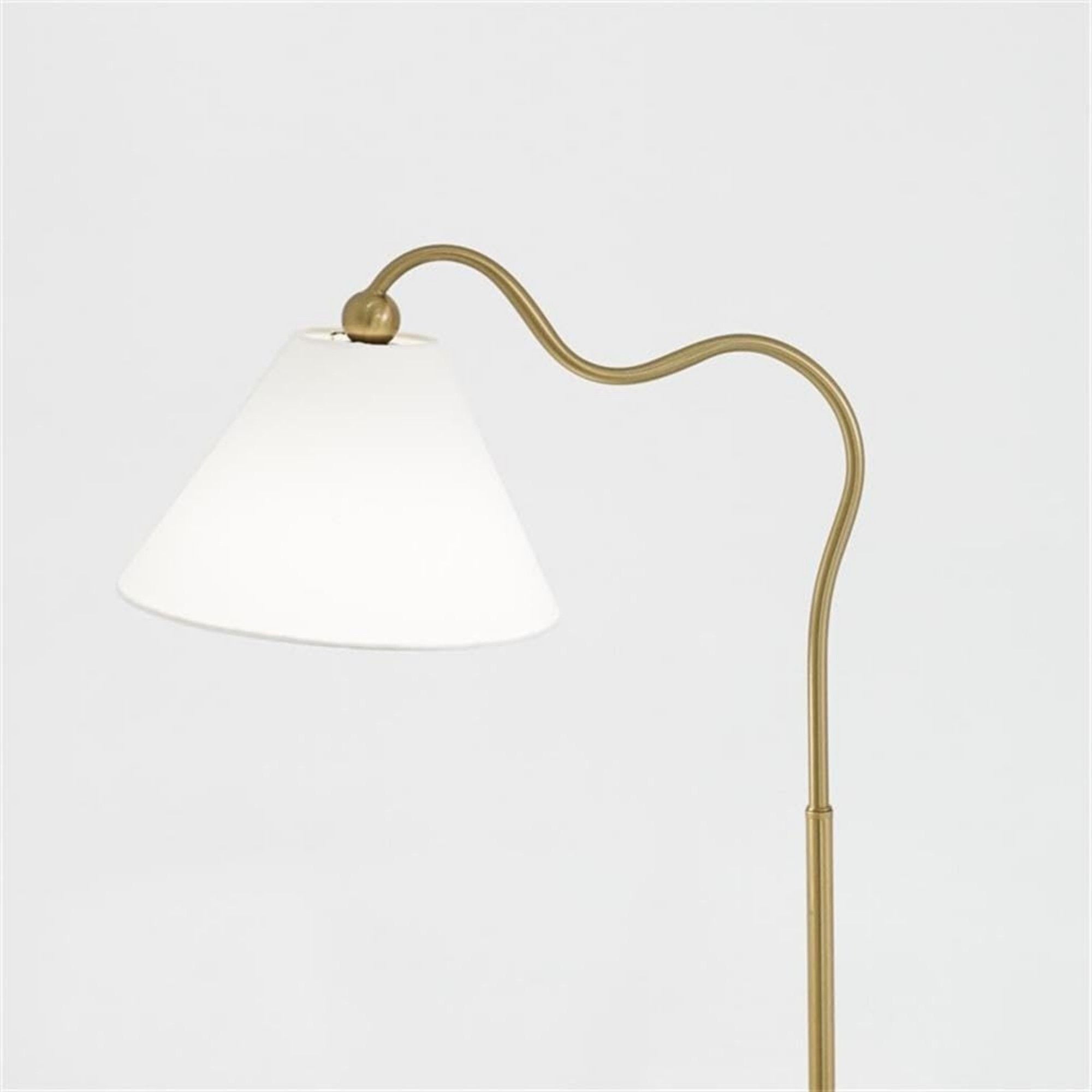 Ornate Ring Base Table Lamp | Brass Ring Base Curved Contemporary Table Lamp