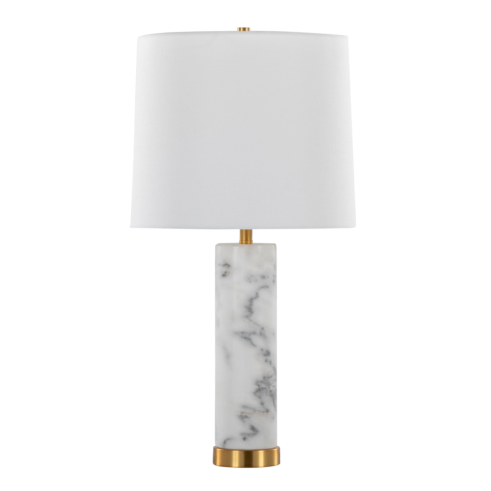 Marabella Marble Table Lamp Set | White Marble & Brass Table Lamp Set of 2