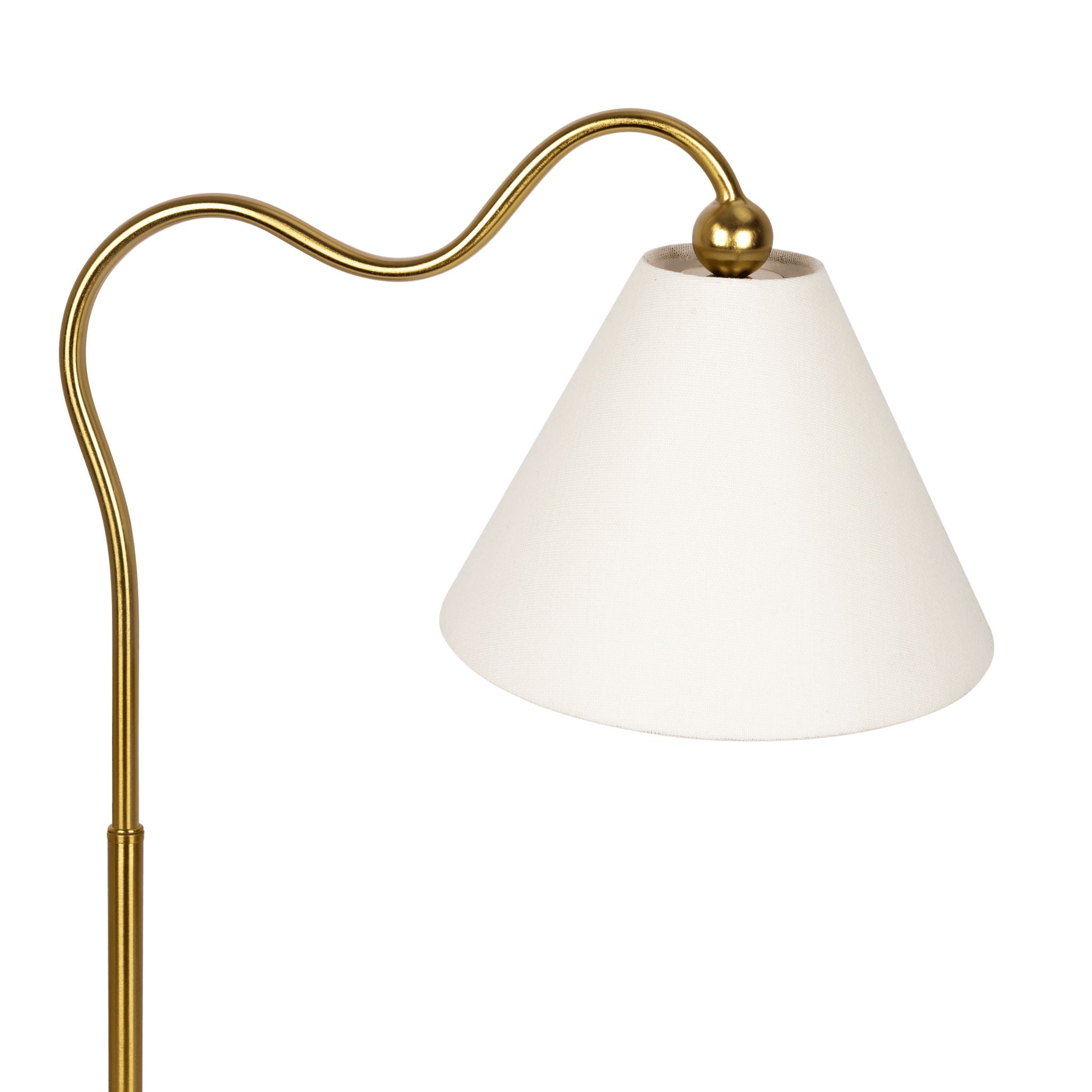 Ornate Ring Base Table Lamp | Brass Ring Base Curved Contemporary Table Lamp