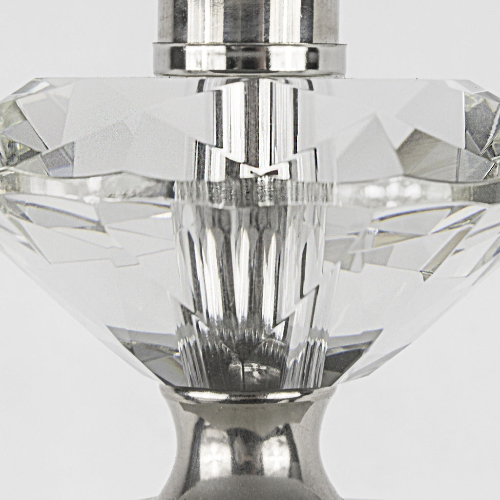 Diamond Torch Crystal Table Lamp Set | Faceted Crystal Torch Table Lamp Set of 2