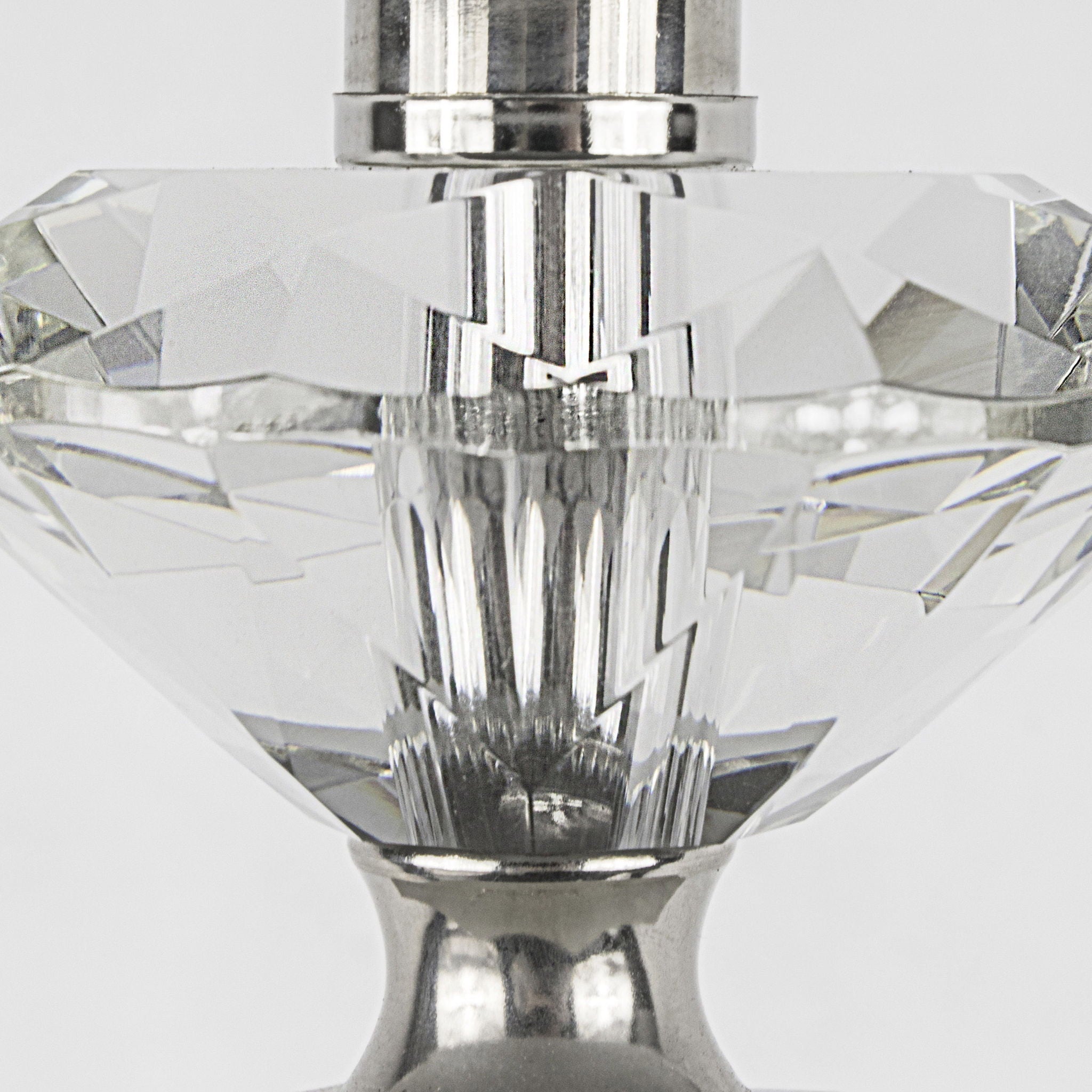 Diamond Torch Crystal Table Lamp Set | Faceted Crystal Torch Table Lamp Set of 2
