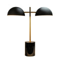 Nova Hydro Double Lamp | Faux Marble Base Dual-Light Table Lamp