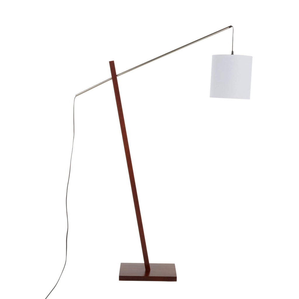 Arturo Wood & Rattan Floor Lamp | Natural Wood Base Floor Lamp