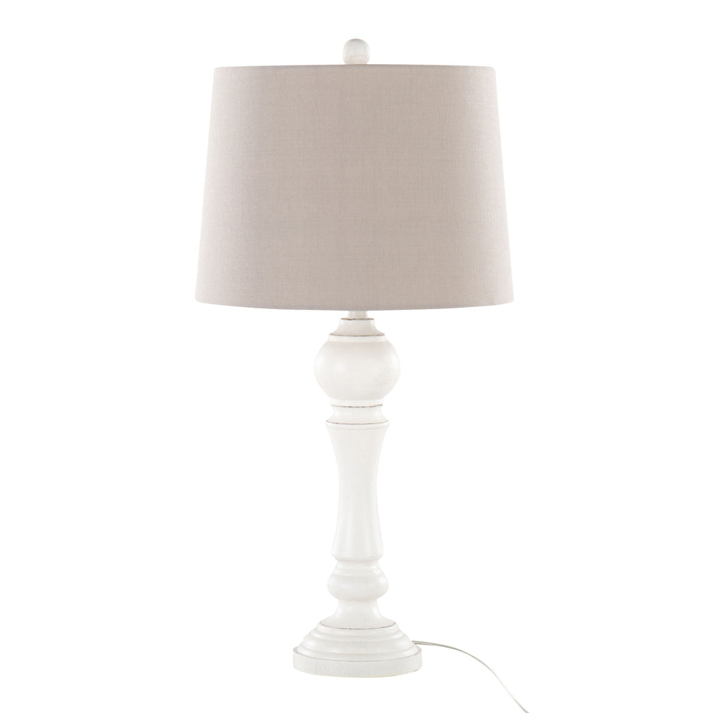 Winston Farmhouse Table Lamp Set | Spindle Body & Woven Shade Table Lamp Set of 2