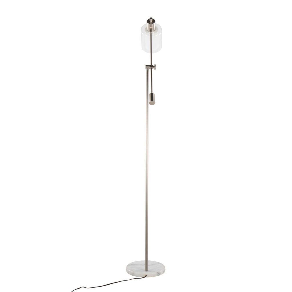 Marcel Floor Lamp | Marble Base & Glass Shade Contemporary Floor Lamp