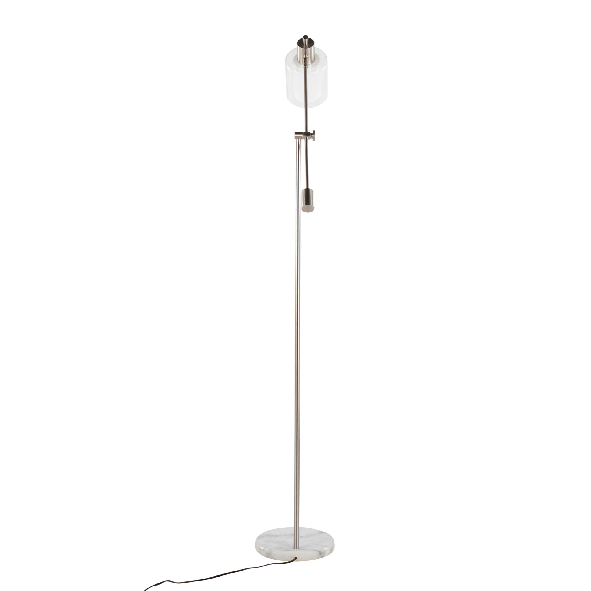 Marcel Floor Lamp | Marble Base & Glass Shade Contemporary Floor Lamp