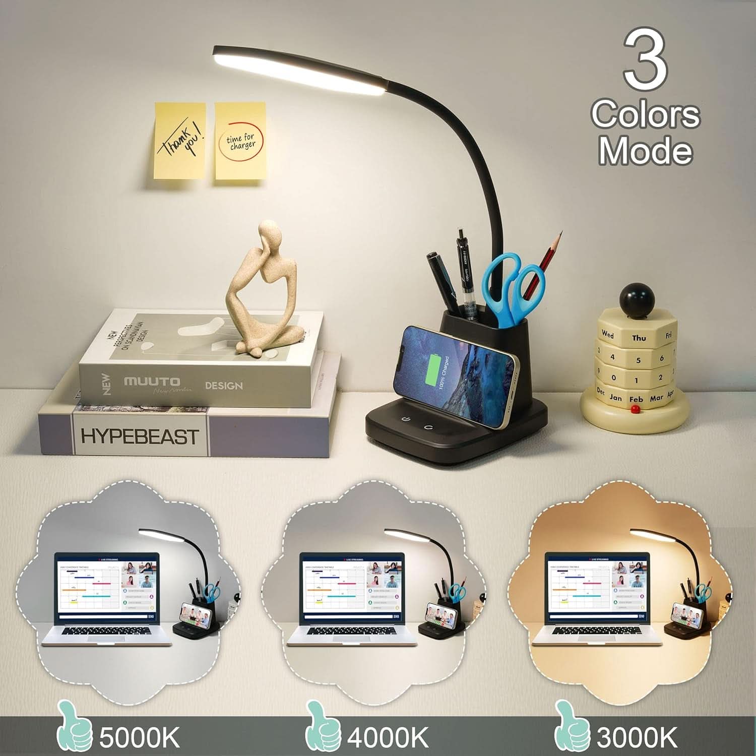 LED Desk Lamp With Wireless Charger